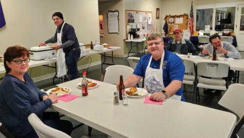 Sampling food before the main crowd arrives